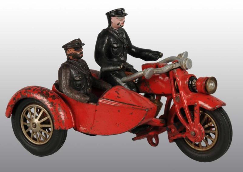 Appraisal: Cast Iron Hubley Motorcycle Toy with Sidecar Description Lighted variant