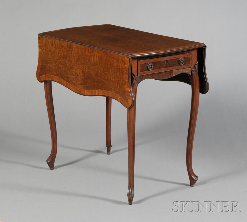 Appraisal: George III Style Crossbanded and Inlaid Mahogany Pembroke Table early