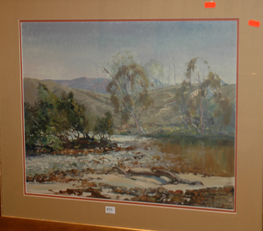 Appraisal: ALAN GNERE RIVER LANDSCAPE NSW OIL ON BOARD