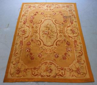 Appraisal: French Aubusson Floral Textile Carpet FRANCE TH-EARLY TH CENTURY A