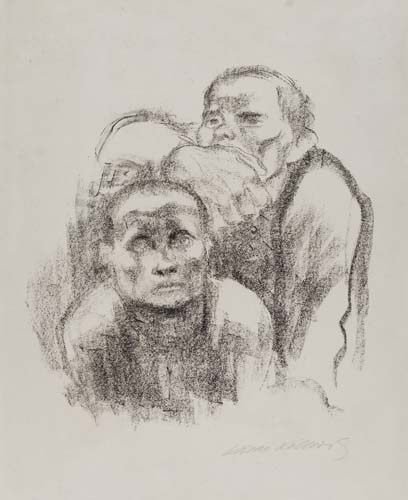 Appraisal: K THE KOLLWITZ Gefangene Musik h rend Lithograph on cream