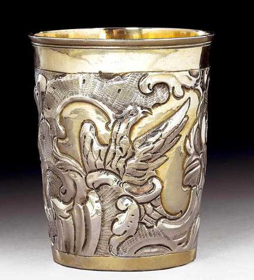 Appraisal: BEAKER Parcel-gilt Russia ca With maker's mark and inspector's mark