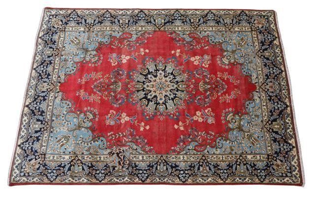 Appraisal: Hand-tied Persian Kerman rug approx ' l ' w