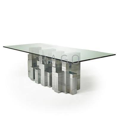 Appraisal: PAUL EVANS DIRECTIONAL Cityscape dining table USA s Chromed steel