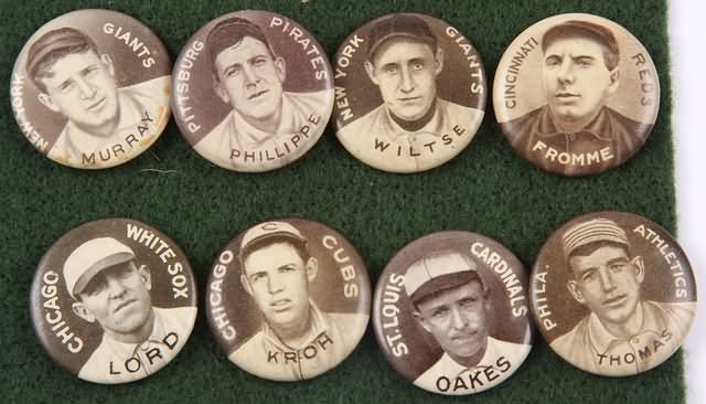 Appraisal: Grouping of eight Sweet Caporal P- Baseball Pins Pins include