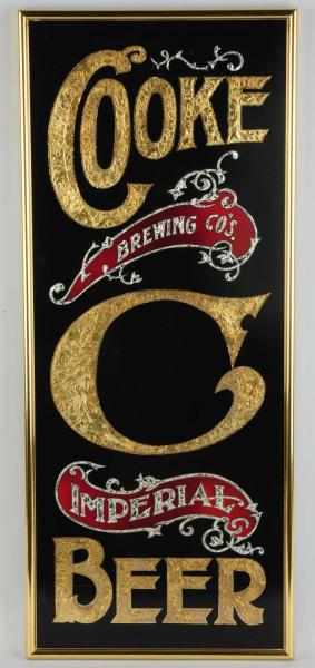 Appraisal: Cooke Brewing Co Reverse Glass Sign Clean overall condition Glass