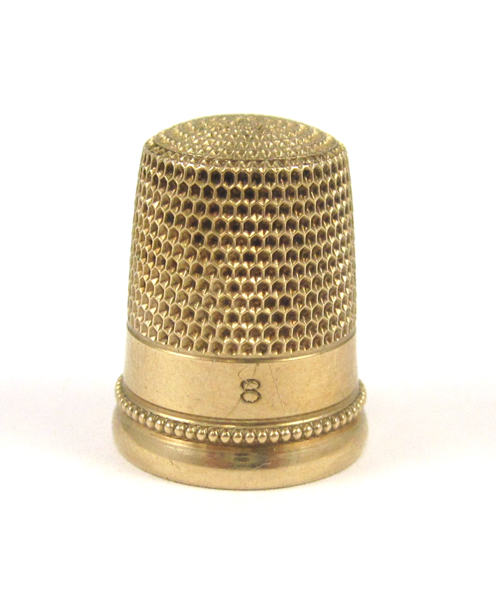 Appraisal: FOURTEEN KARAT YELLOW GOLD THIMBLE measuring inch in height and