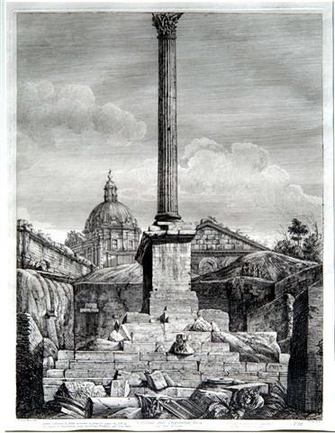 Appraisal: LUIGI ROSSINI - - Colonna dell'Imperatore Foca nel Foro Romano