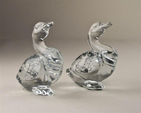 Appraisal: Pair of Heisey Glass Ducks high