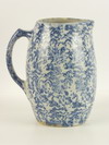 Appraisal: PITCHER - th C stoneware pitcher blue sponge decoration on