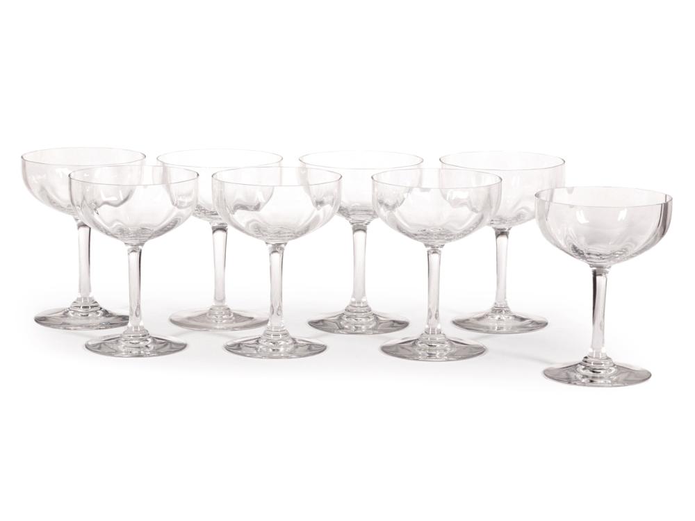 Appraisal: Set of Eight Baccarat Champagne Coupes acid etched stamp h