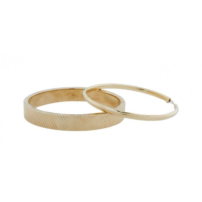 Appraisal: Two K Yellow Gold Vintage Hinged Bangle Bracelets one of