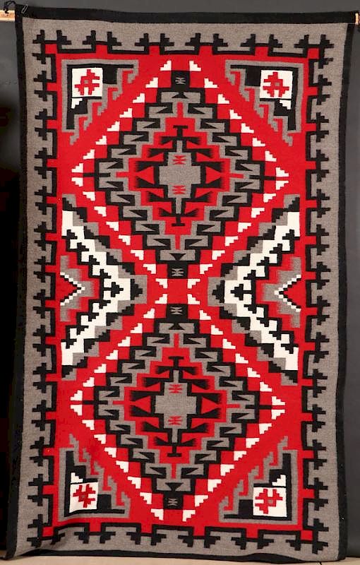 Appraisal: A SOUTHWEST NAVAJO GANADO HANWOVEN RUG A LARGE AND VERY