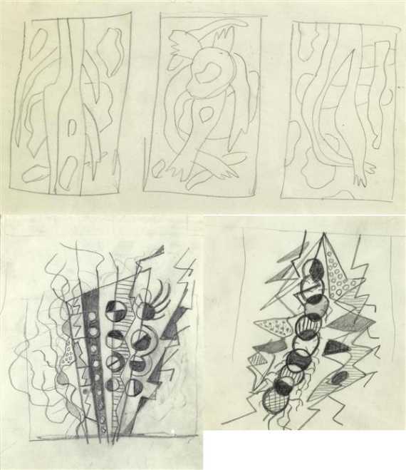 Appraisal: LEGER FERNAND Argentan - Gif-sur-Yvette Lot of six sketches Pencil