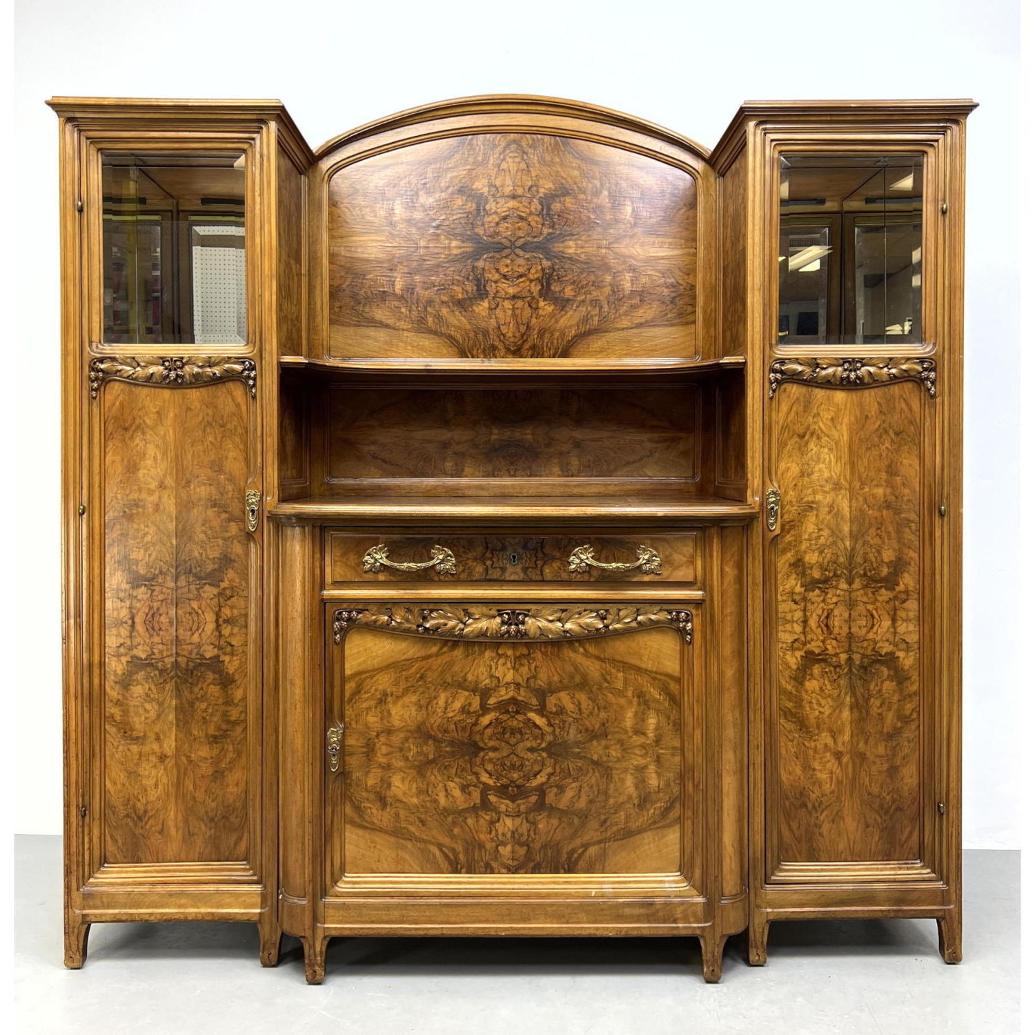 Appraisal: French Art Nouveau sideboard by Louis Chambrey Continental Burl Wood