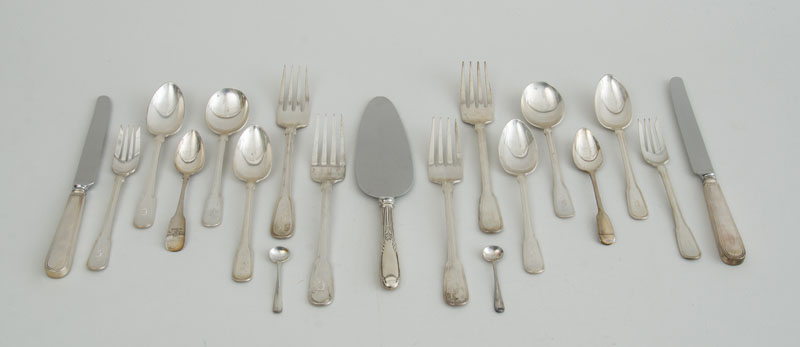 Appraisal: TIFFANY CO MONOGRAMED SILVER ONE HUNDRED AND NINE-PIECE FLATWARE SERVICE