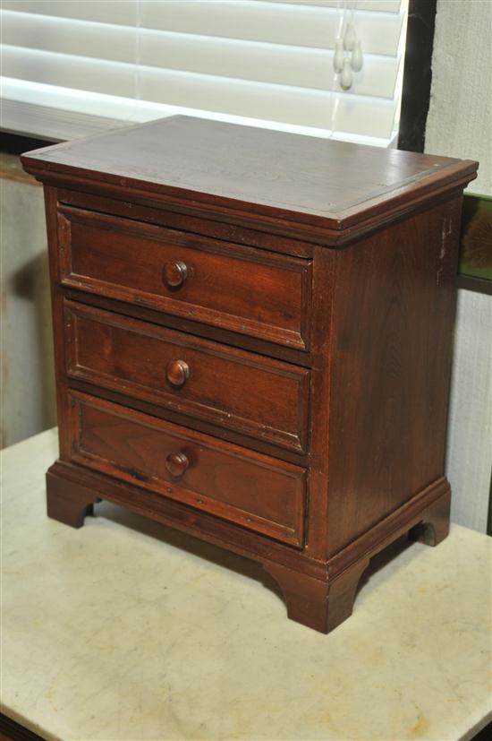 Appraisal: MINITURE CHEST OF DRAWERS Mahogany with poplar secondary and dovetailed