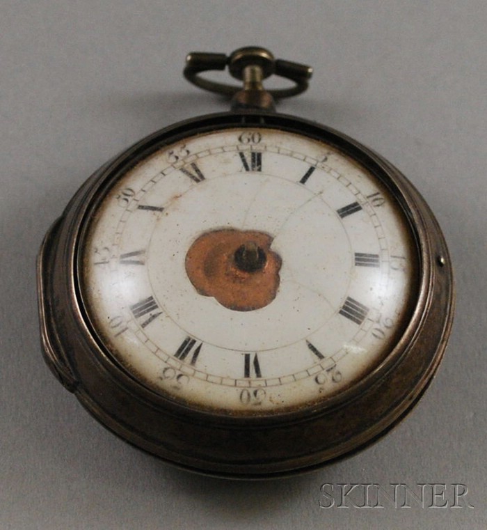 Appraisal: English Silver Pocket Watch movement signed Thomas London with Willard