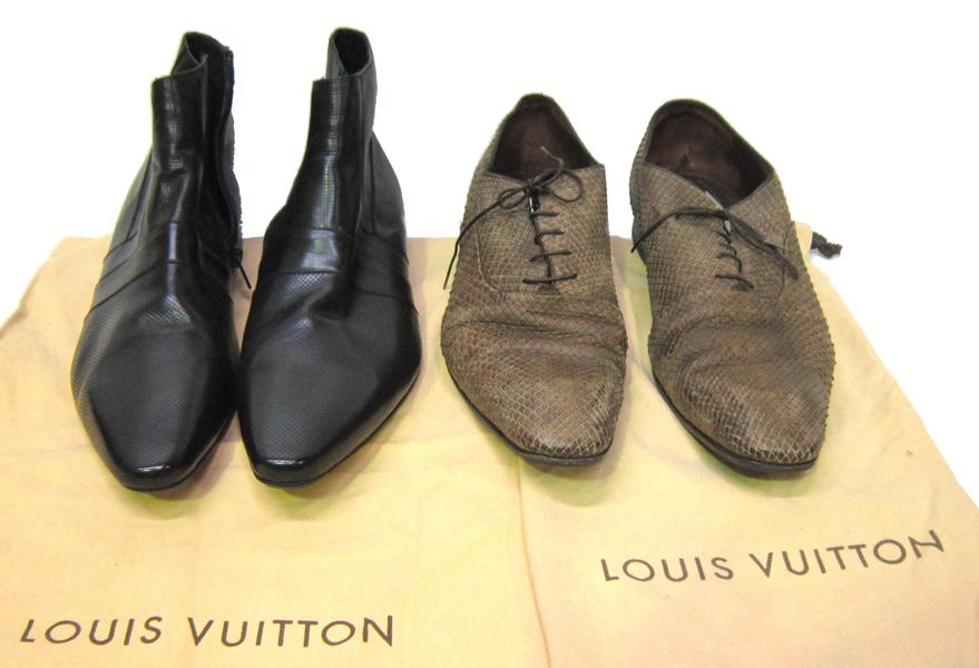 Appraisal: TWO PAIRS OF LOUIS VUITTON LEATHER DRESS SHOES ESTIMATED SIZE