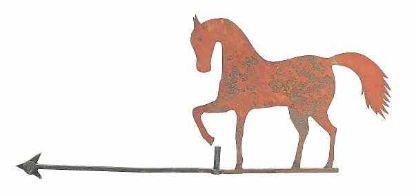 Appraisal: American sheet iron prancing horse weathervane th c retaining an