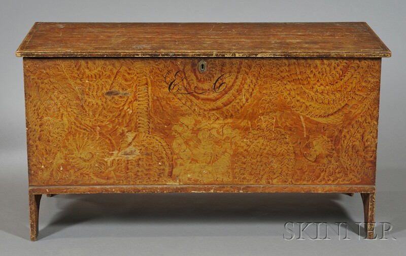 Appraisal: Putty-painted Six-board Blanket Chest New England early th century original