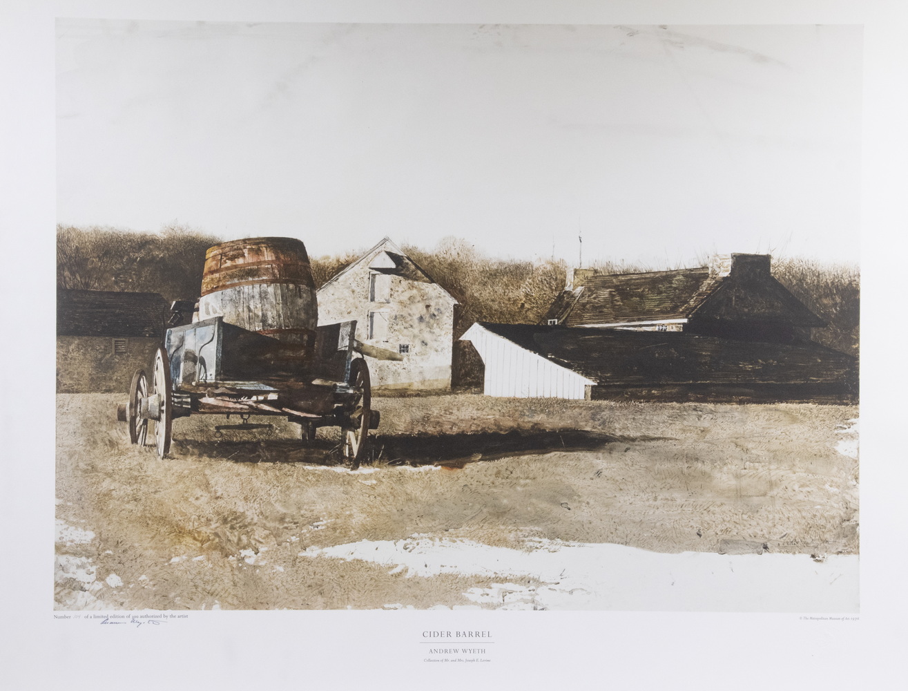 Appraisal: ANDREW NEWELL WYETH PA ME - Cider Barrel collotype print