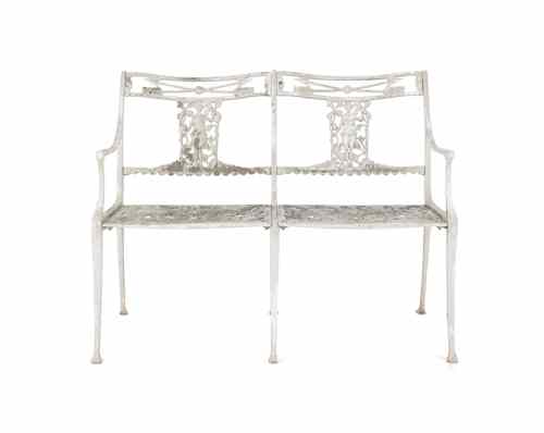 Appraisal: Cast aluminum garden bench h l