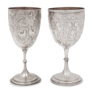 Appraisal: Two English Silver Goblets The First by Horace Woodward Birmingham