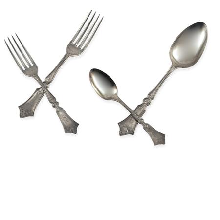 Appraisal: J Cook Coin Silver Partial Flatware Service Estimate -