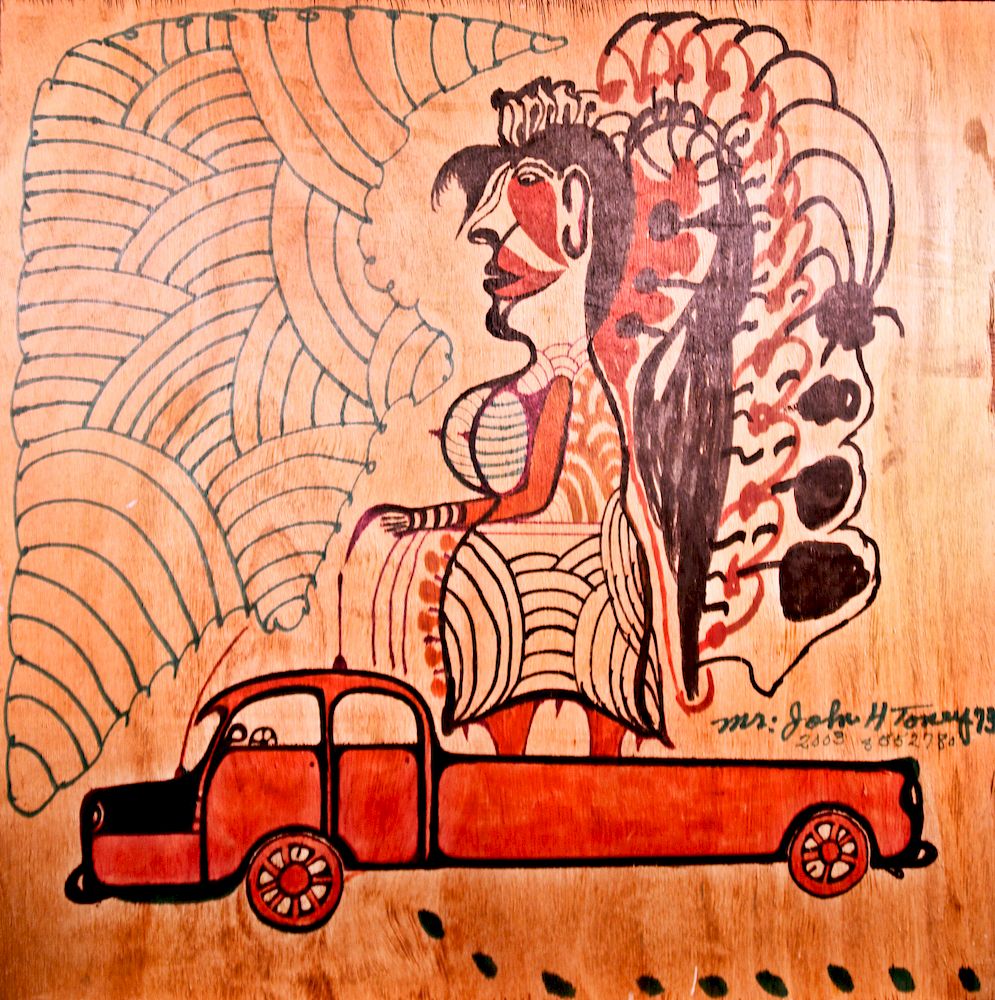 Appraisal: Outsider Art John Henry Toney Woman in Mr Turner's Truck