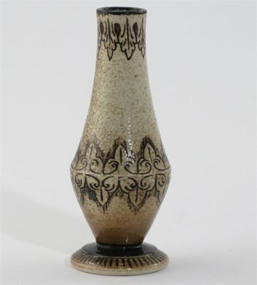 Appraisal: A Martin Brothers stoneware glaze sample solifleur vase incised with