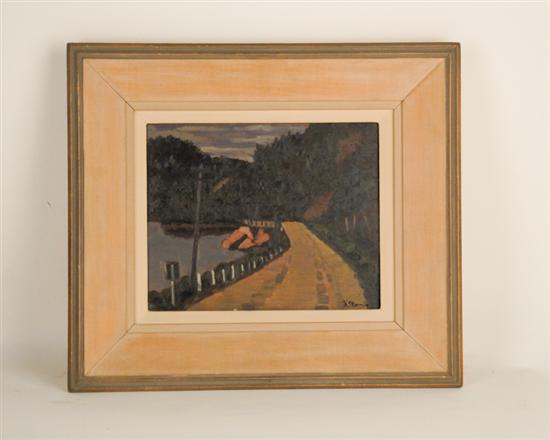 Appraisal: X Morrice Saguaray Road Oil on panel Signed lower right