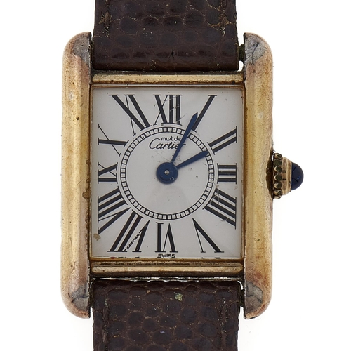 Appraisal: A Le Must de Cartier silver gilt lady's wristwatch Tank