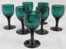 Appraisal: Seven Bristol green wine glasses circa approx cm high