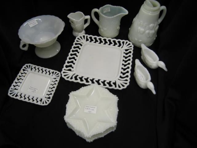 Appraisal: pcs of Milk Glass syrup duck salt cellars plates compote