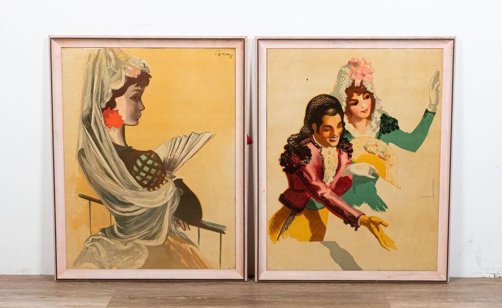 Appraisal: lithograph posters mounted on board Jose Morell Spanish - Spain