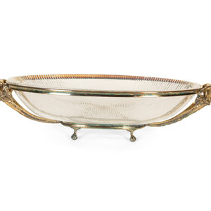 Appraisal: A Neoclassical Style Silver-Plate and Cut Glass Centerpiece Bowl th