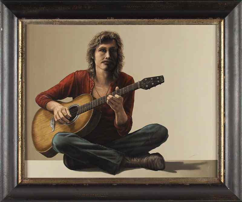 Appraisal: Ward Nichols NC Guitar Playeroil on canvas unsigned Mary Jo