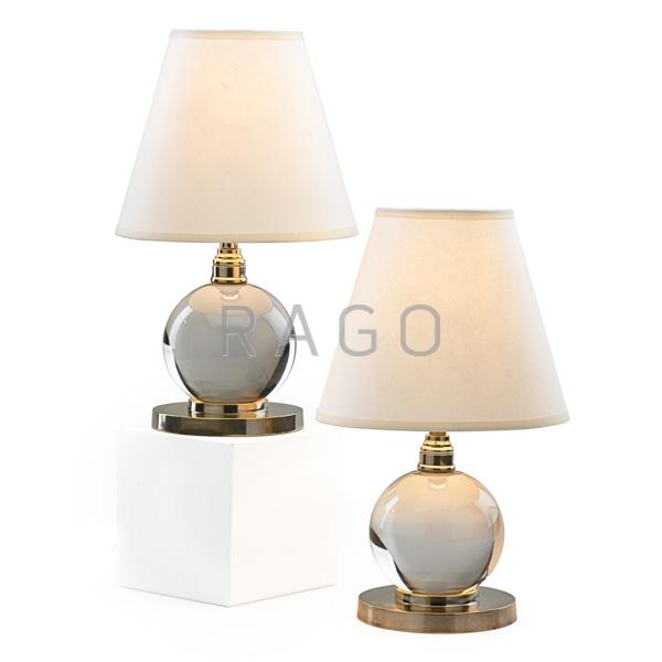 Appraisal: JACQUES ADNET BACCARAT Pair of ball lamps Condition Report Rewired