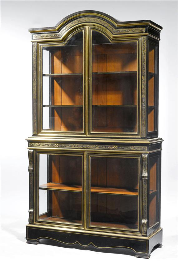 Appraisal: TWO-PART DISPLAY CABINET Napoleon III in the Louis XIV style