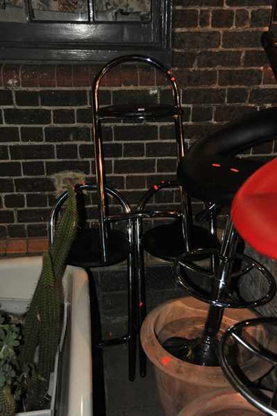 Appraisal: THREE CONTEMPORARY BAR STOOLS ON CHROME BASE