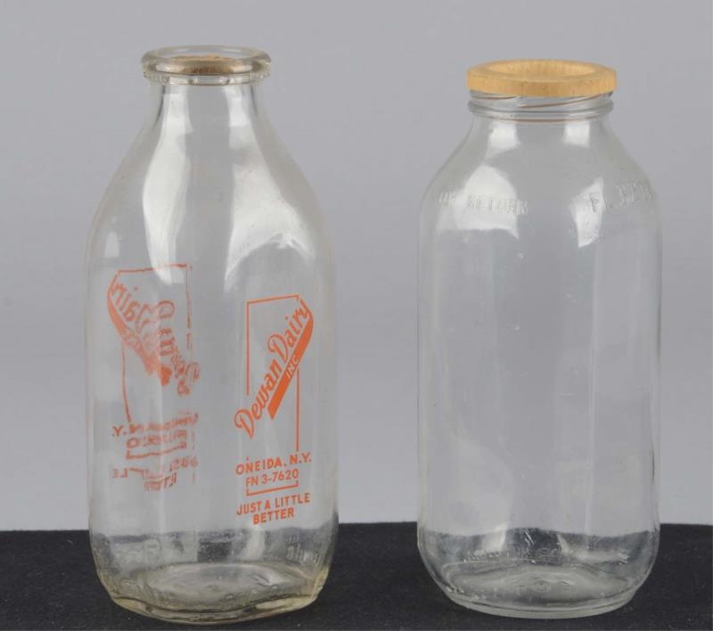 Appraisal: Lot Of One-Quart Glass Milk Jars Includes - embossed FL