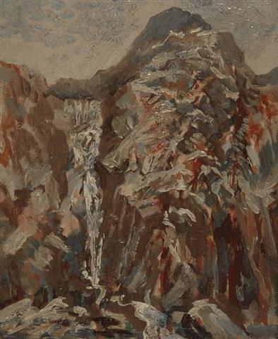 Appraisal: MARIAN KRATOCHWIL Polish - Spanish rocky landscape with waterfall study