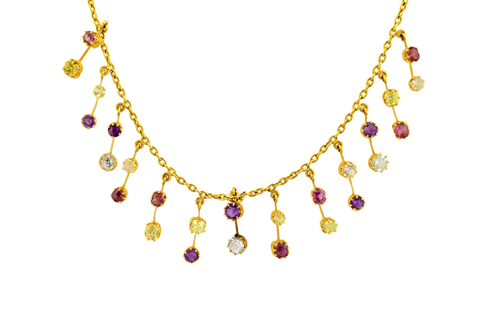 Appraisal: An early th century yellow gold and multi-gem set fringe