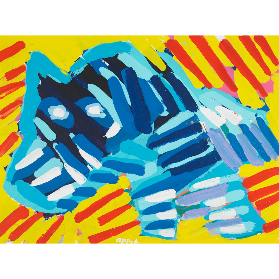 Appraisal: Karel Appel - Dutch BULL DOG Acrylic on paper laid