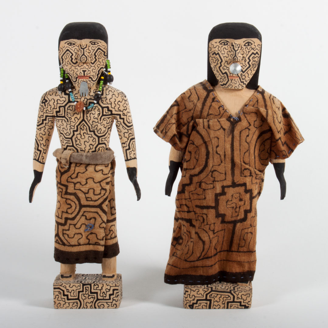 Appraisal: Pair of wooden figures Shipibo Peru