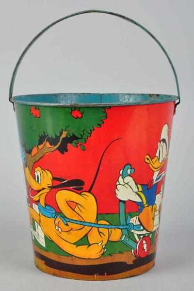 Appraisal: Tin Litho Ohio Art Walt Disney Sand Pail American Marked