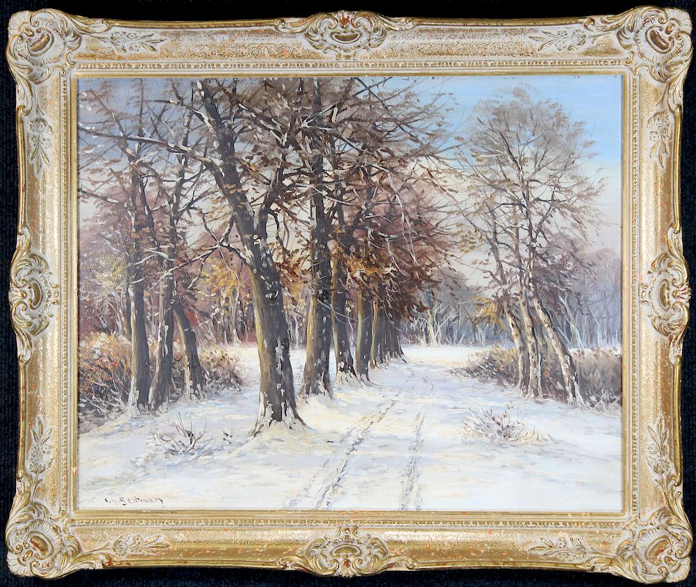 Appraisal: European School Antique Winter Landscape European School Antique Winter Landscape