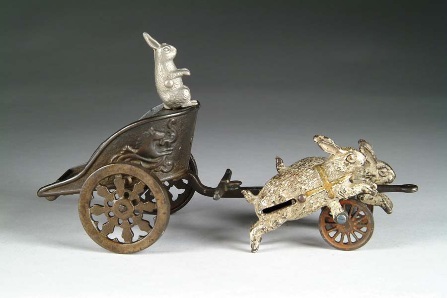 Appraisal: SHIMER RABBIT CHARIOT Hare today gone tomorrow this curious toy