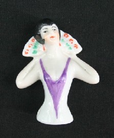 Appraisal: A German Art Deco porcelain half doll of a lady